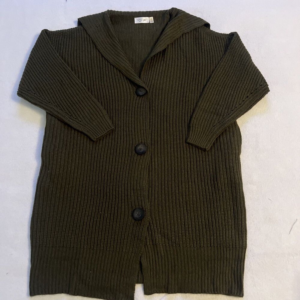 Stitch Fix Rd Style Oversized Olive Green Cardigan Button Up Sweater Women's S